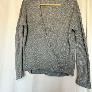 Express Gray Knit Wrap Cardigan